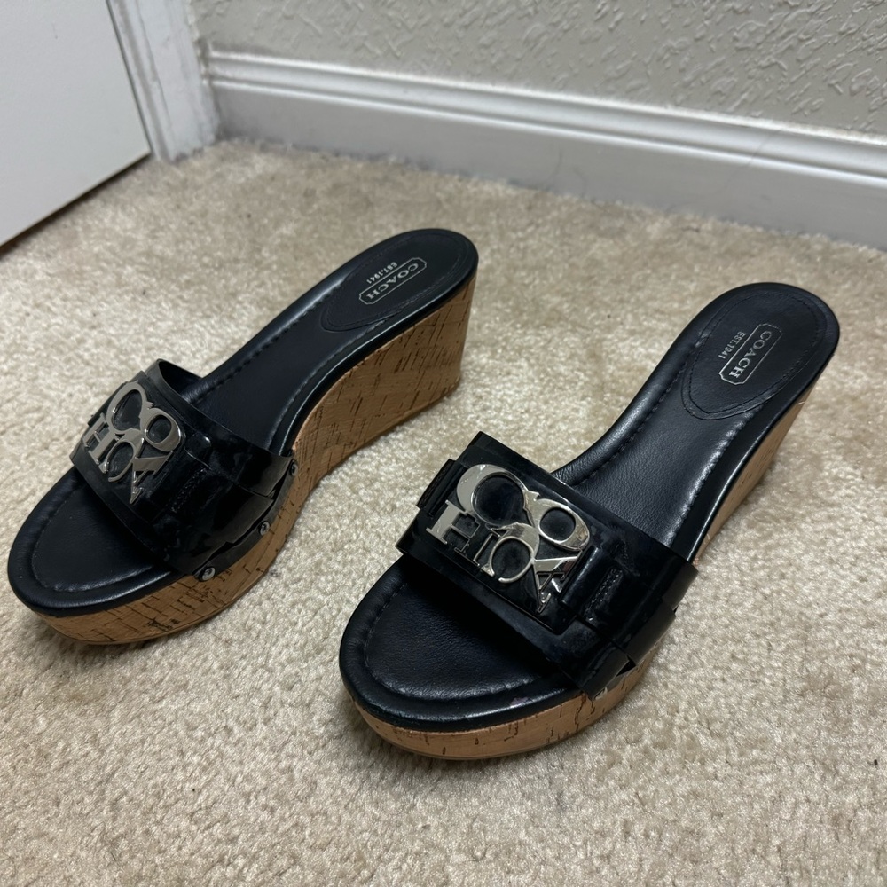 Coach slip on wedges